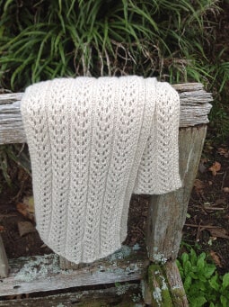 Finely knitted birch tree design scarf in pure alpaca wool