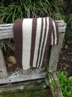 Striped pattern, two colour scarf